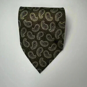 Giorgio Armani Cravatte Made in Italy Paisley Brown Gold Tie